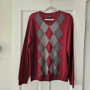 Apt. 9 Men's Merino Wool Blend Argyle Sweater Size Large, NWT